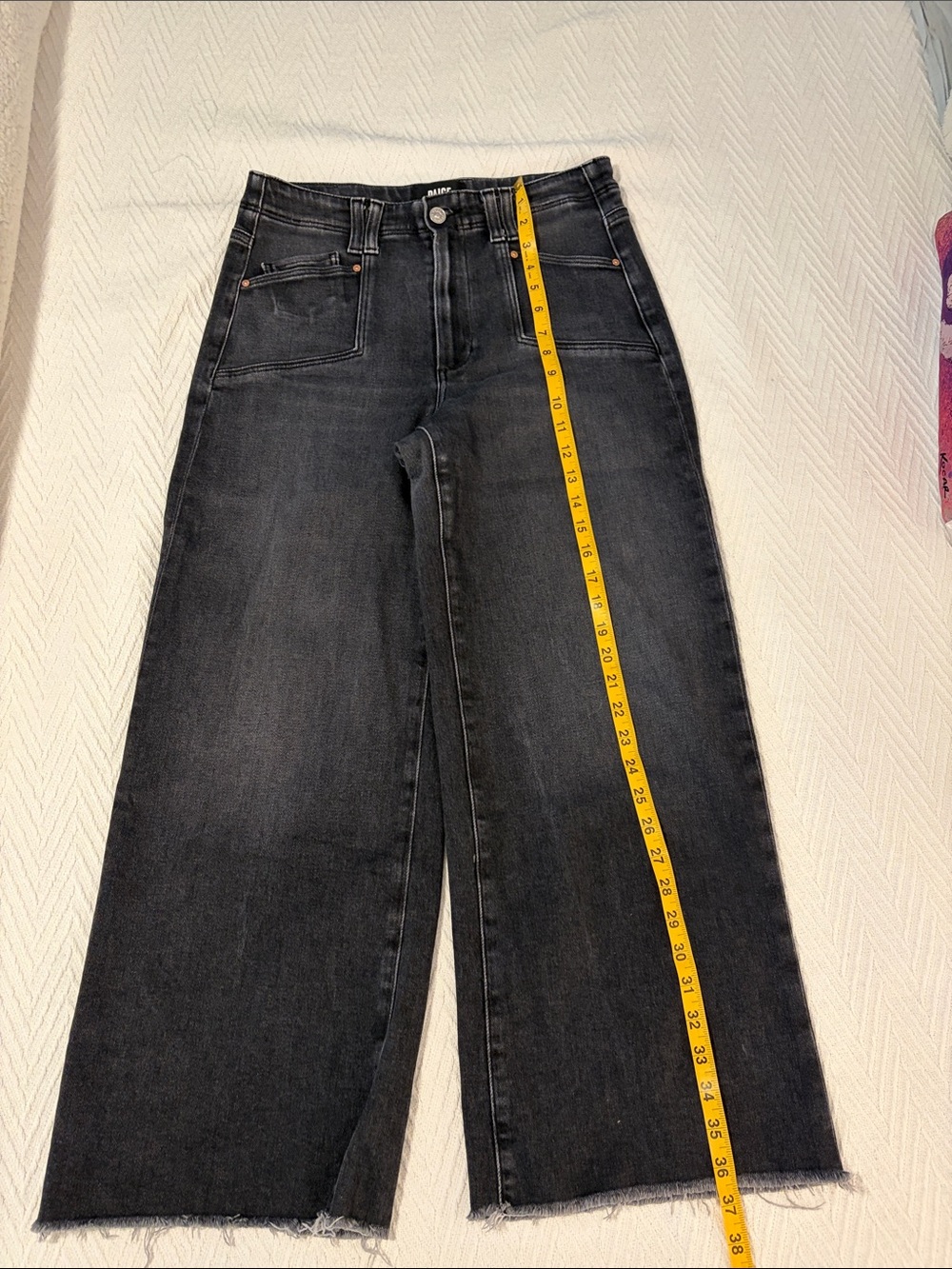 Paige Anessa Wide Leg High-Rise Women’s Jeans in Washed Black